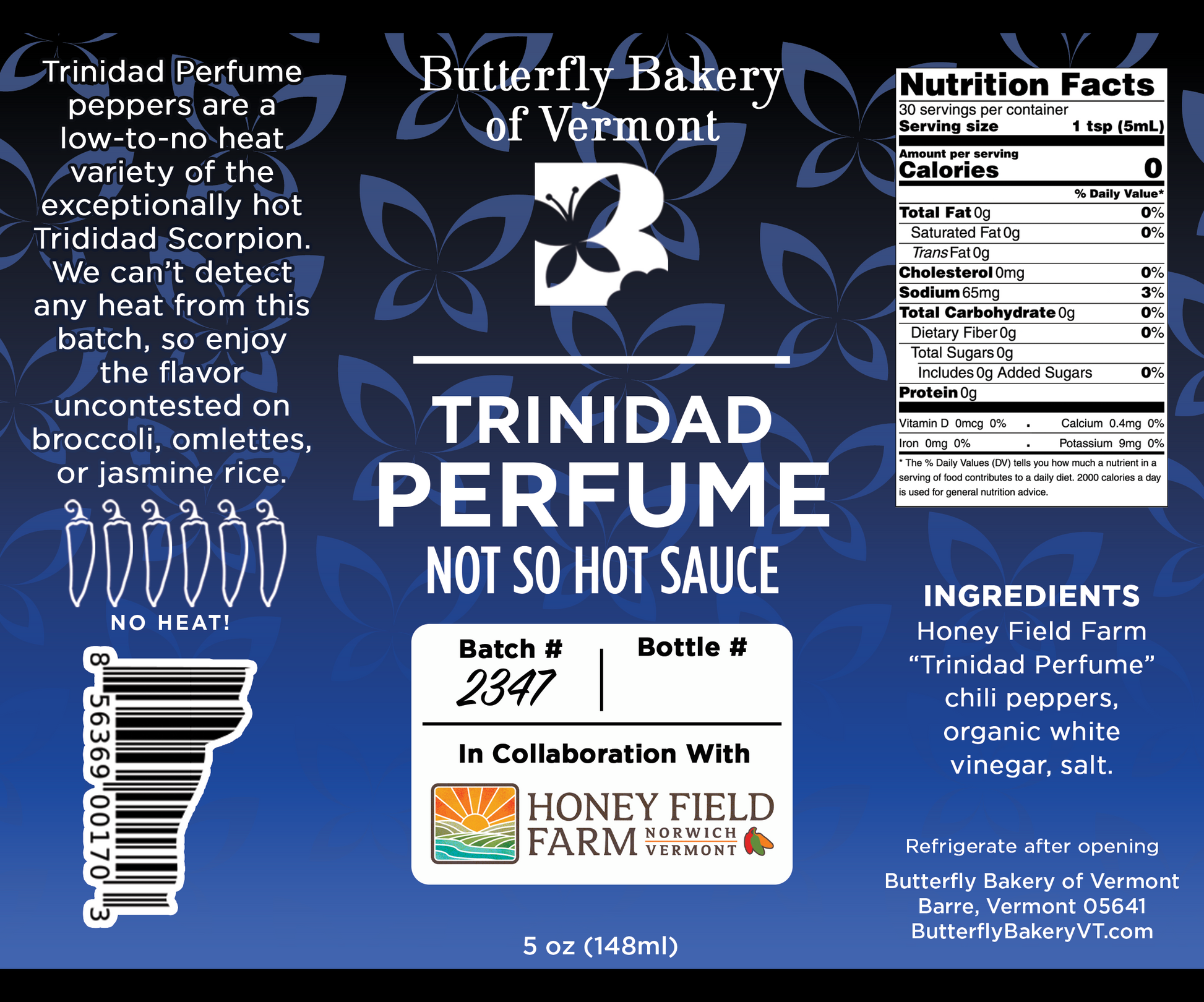 Trinidad Perfume Not So Hot Sauce - Butterfly Bakery of Vermont