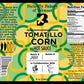 Label of Tomatillo Corn Hot Sauce from Butterfly Bakery of Vermont with text and graphics.