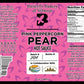 Pink label for Butterfly Bakery of Vermont Pink Peppercorn Pear Hot Sauce with text and branding.