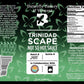 Butterfly Bakery of Vermont Trinidad Scape Not So Hot Sauce label with green butterfly pattern