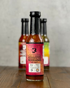 Garlic Ginger Fermented Serrano Hot Sauce