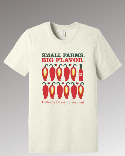 Beenanza Small Farms Big Flavor Peppers T-Shirt - Natural