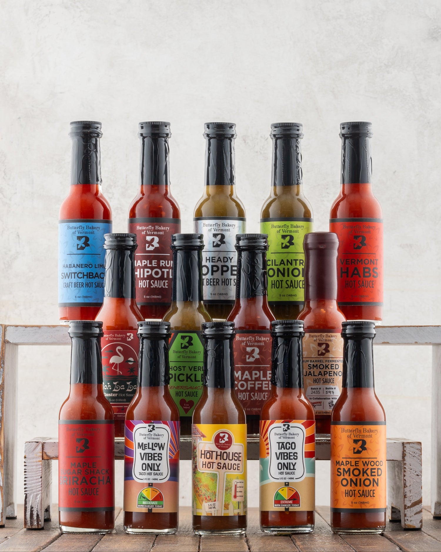 Butterfly Bakery of Vermont Family of Hot Sauces