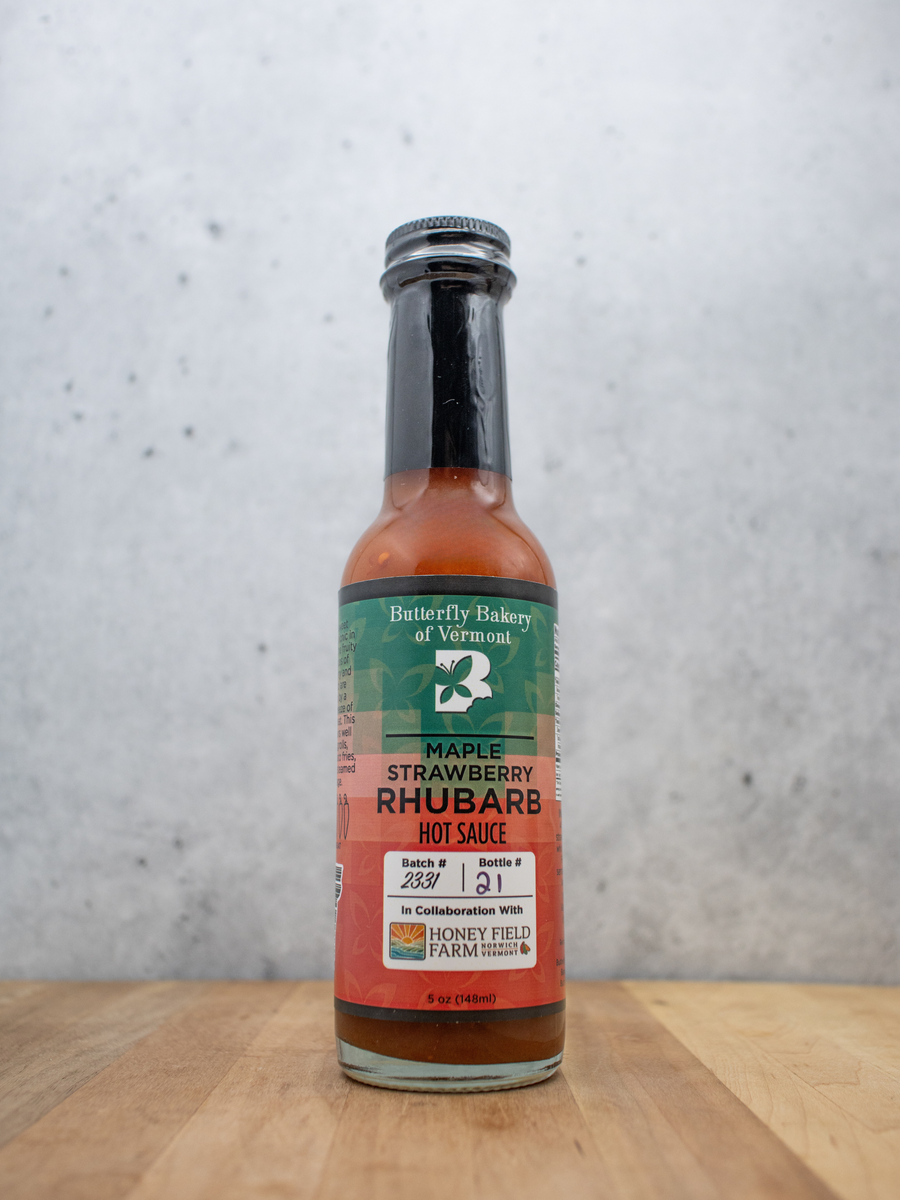 Maple Strawberry Rhubarb Hot Sauce - Butterfly Bakery of Vermont