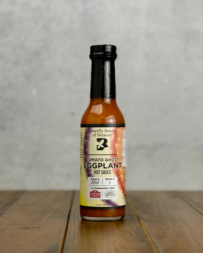 Tomato Ghost Eggplant Hot Sauce