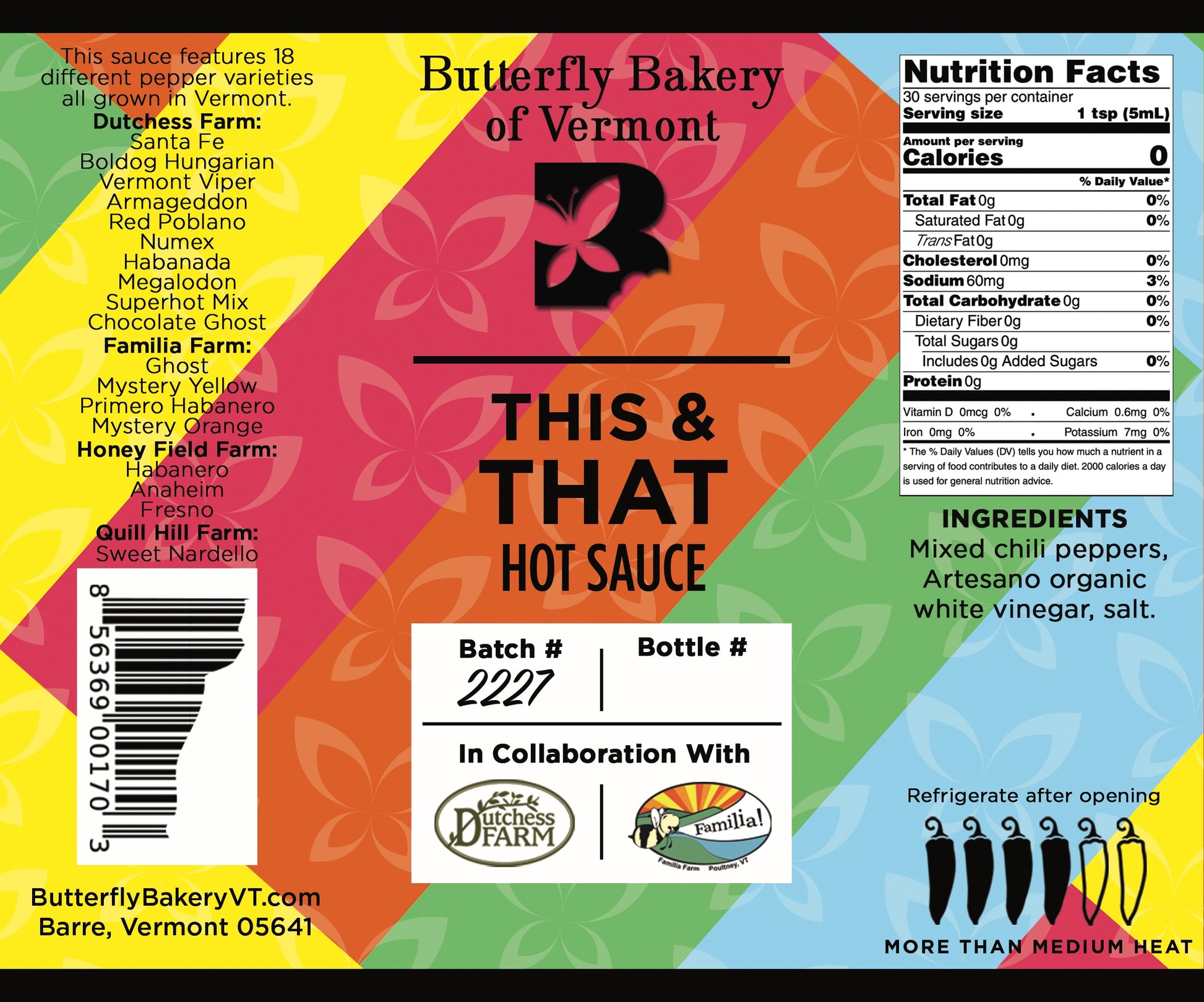 This and That Hot Sauce - Butterfly Bakery of Vermont