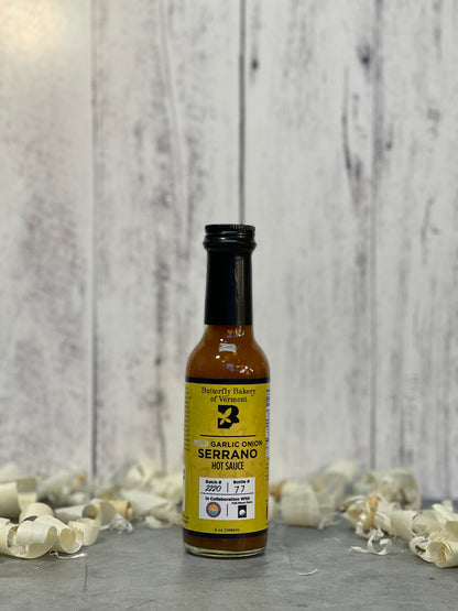Mild Garlic Onion Serrano Hot Sauce - Butterfly Bakery of Vermont